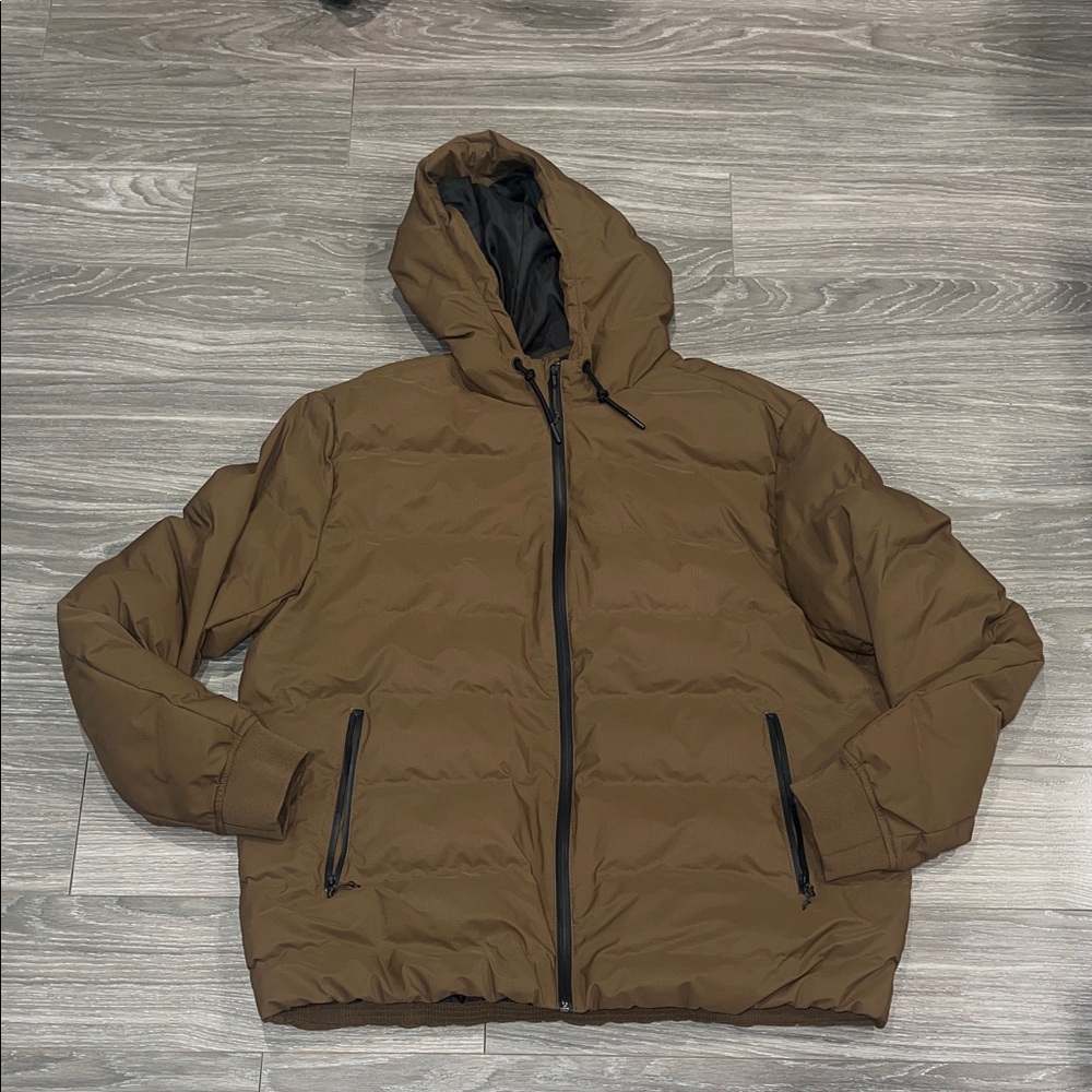 H&M Men's Tan Hooded Puffer Jacket